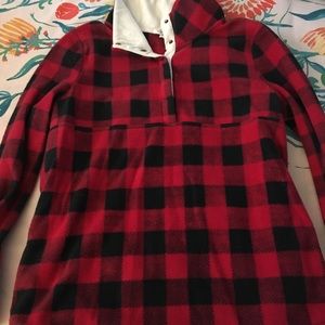 Medium buffalo plaid fleece pullover